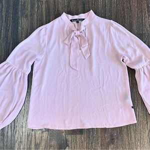 Blouse Light Pink with Bow Tie